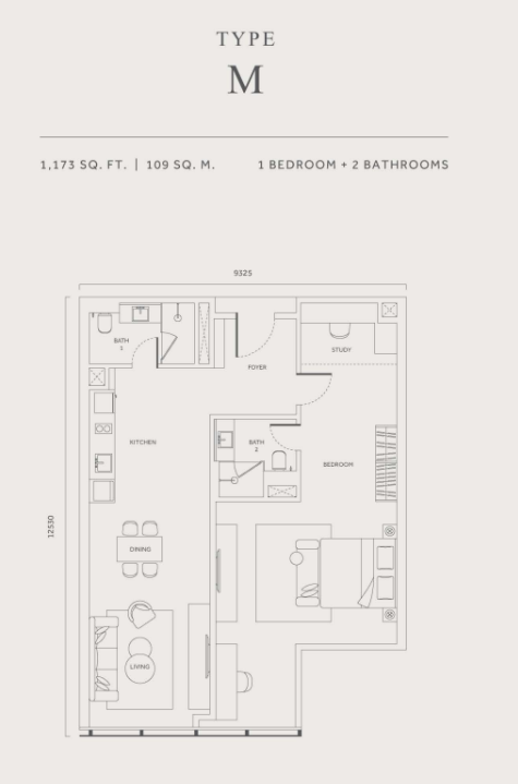 CloutHaus Type M Floor Plan
