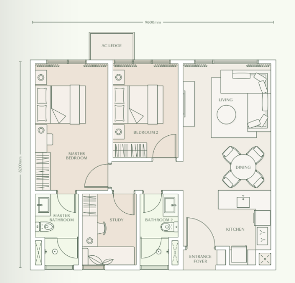Parkside Residences Type D1(A) ����ͼ 872 sqft