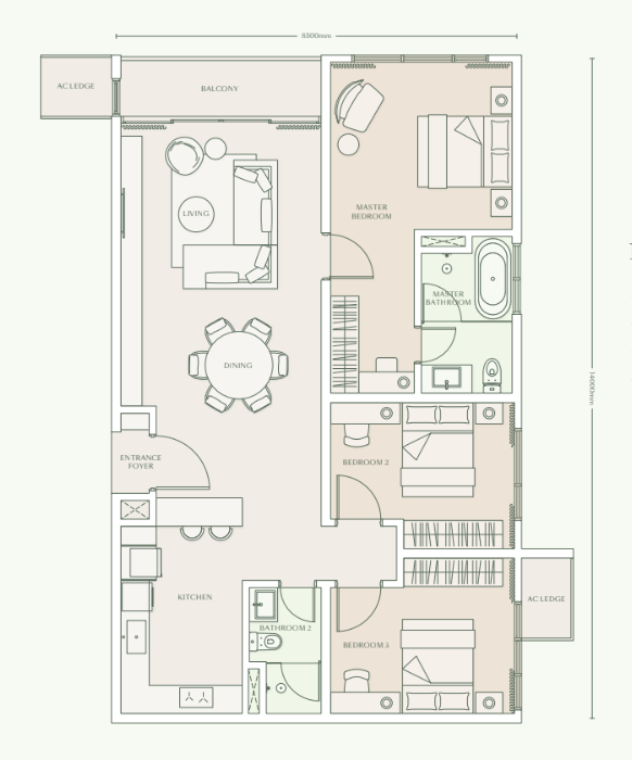 Parkside Residences Type E2 ����ͼ 1325 sqft