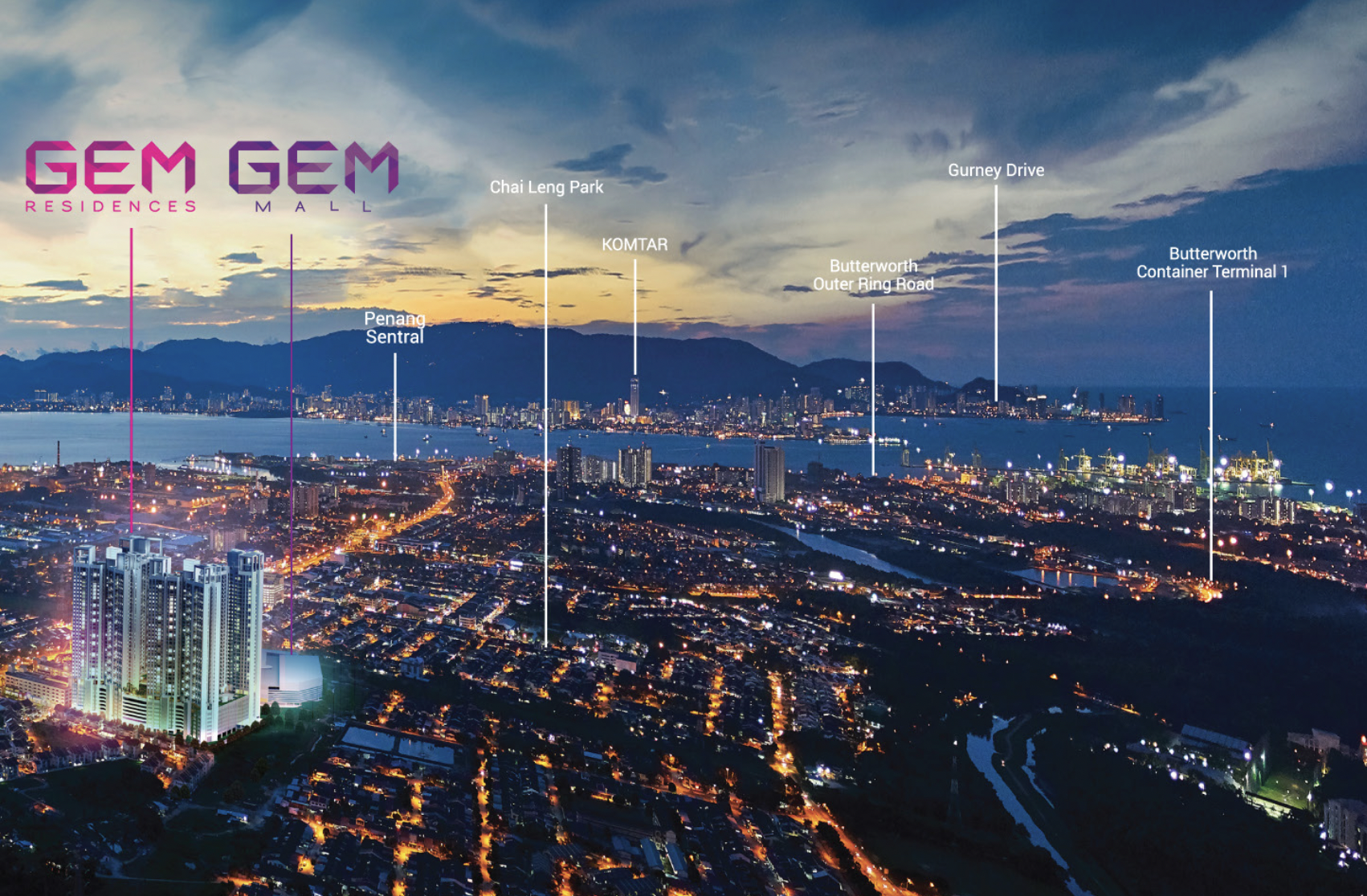 GEM Residences Aerial View in Prai Penang