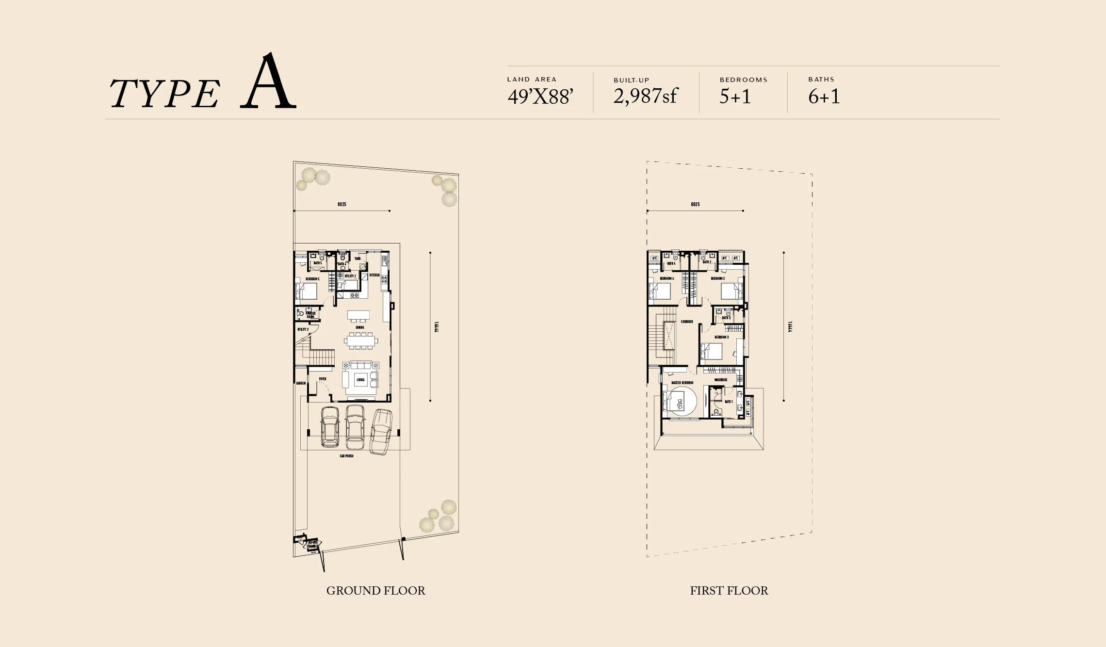 The Rise Rawang Type A floor plan 2987 sqft