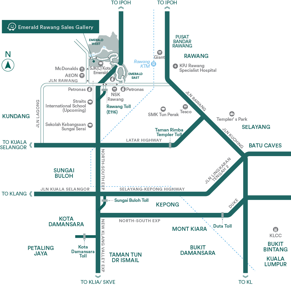 The Rise at Emerald Rawang Location Map