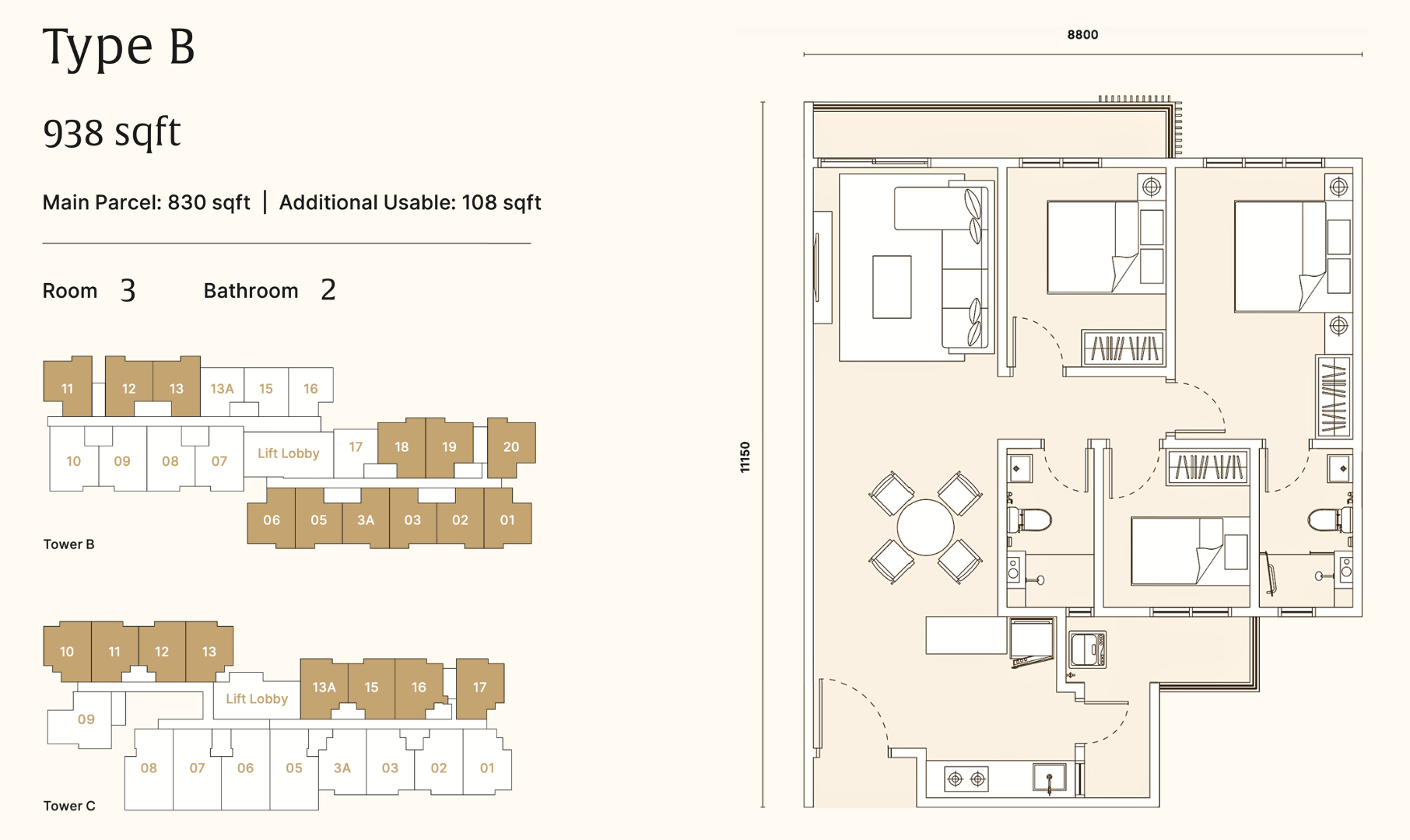ARRA Residences Type B Floor Plan