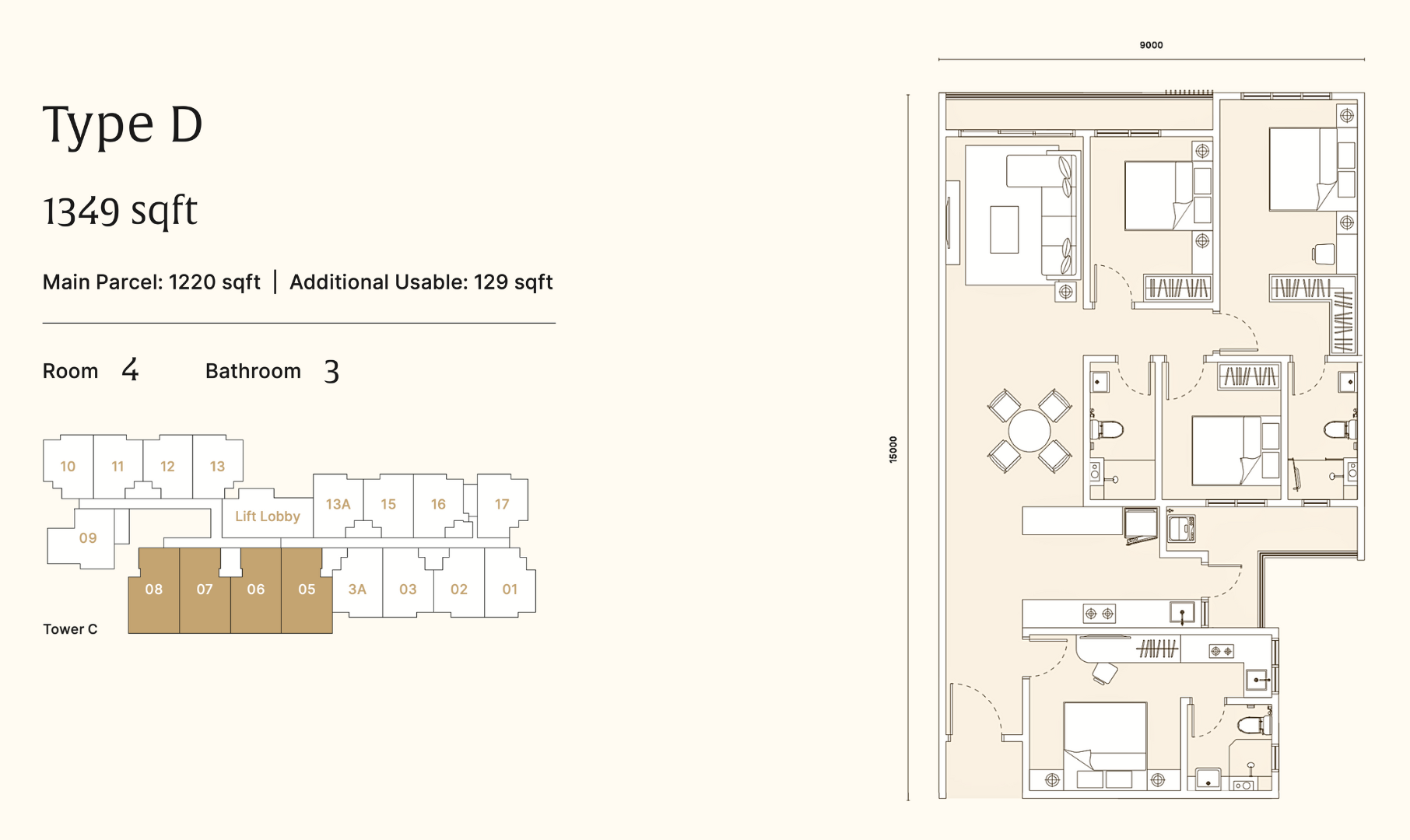 ARRA Residences Type D Floor Plan