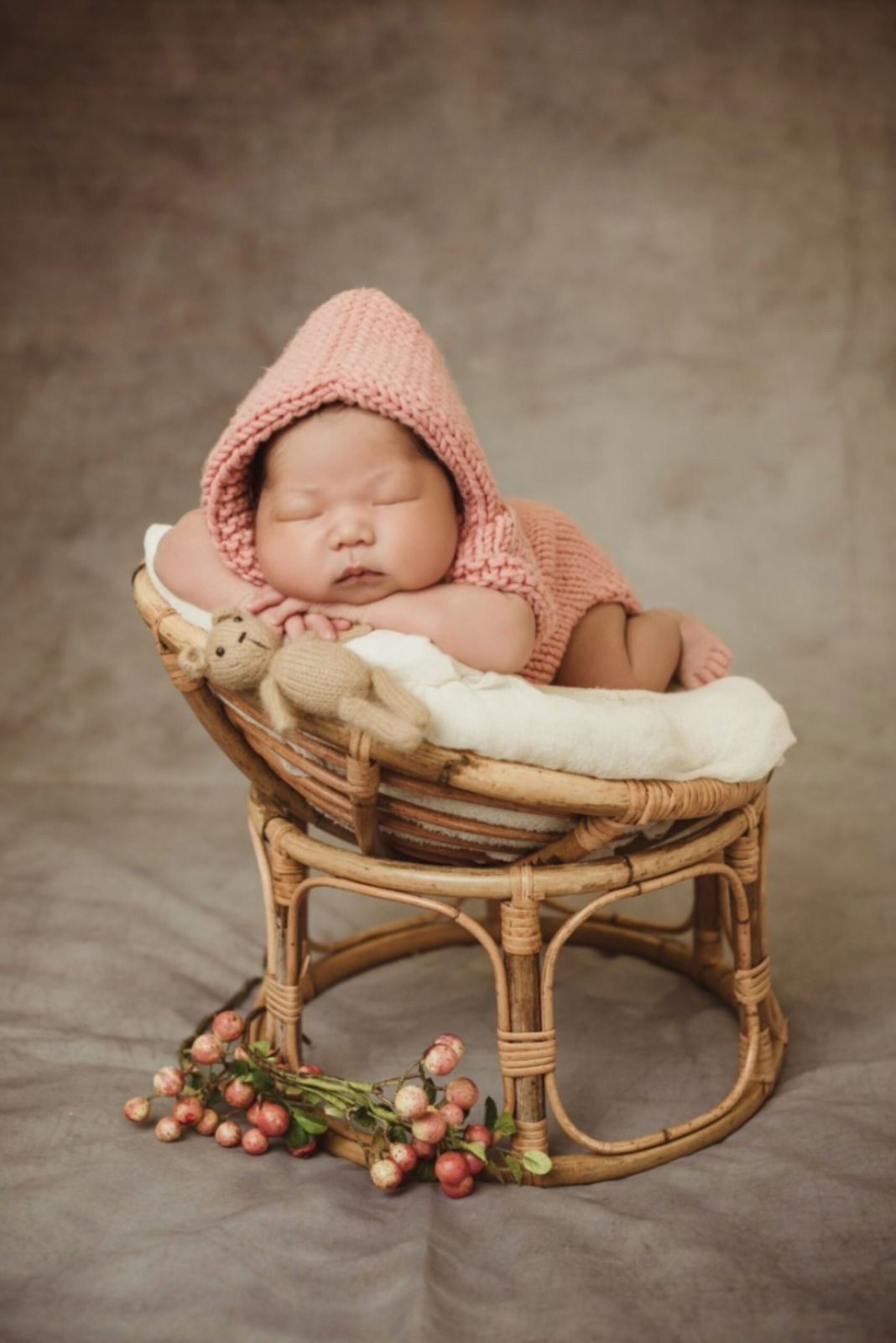 Peaceful newborn portrait