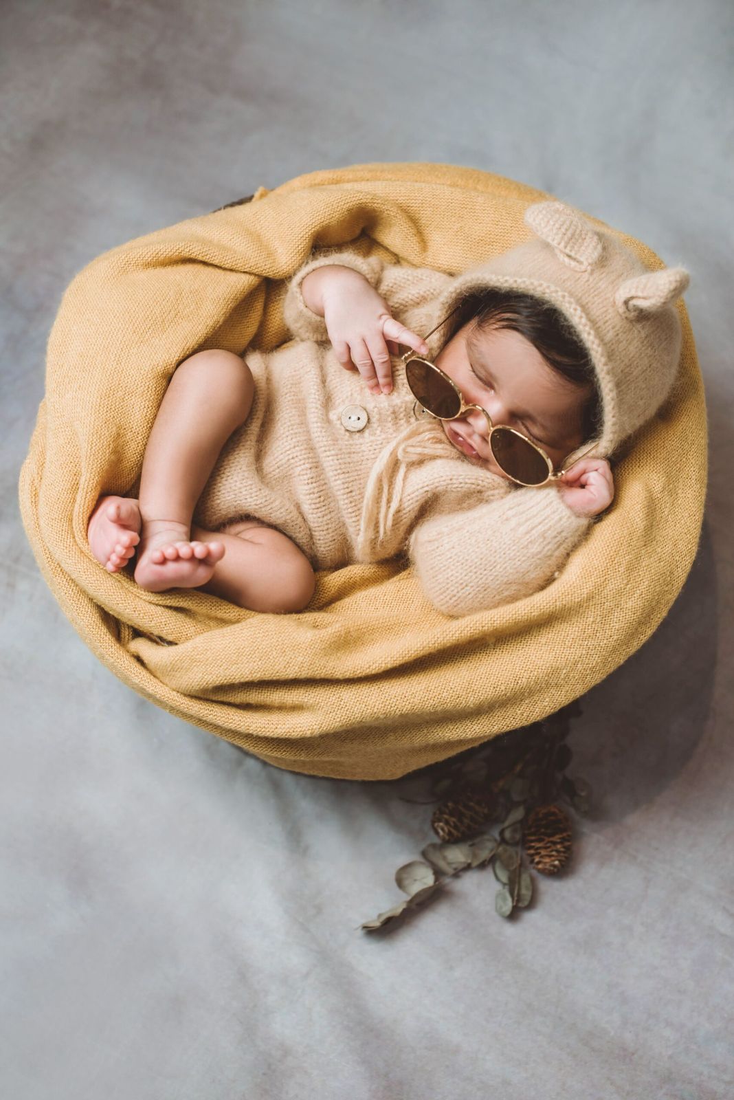 Close-up newborn portrait