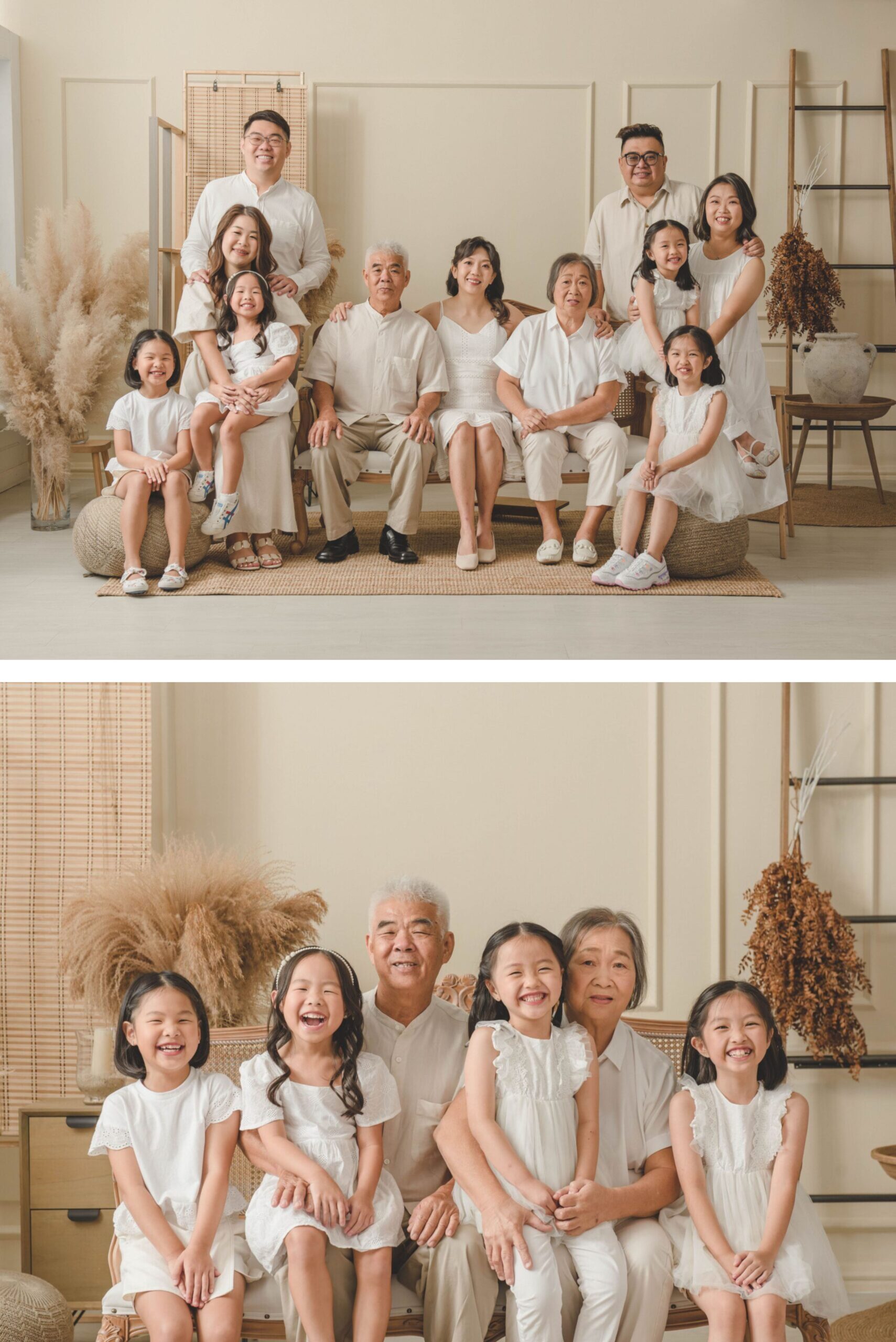 Family photography portrait of parents and children